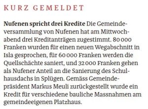 Sanierung Quellschächte Nufenen